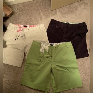 3 pairs J. Crew city fit Bermuda shorts